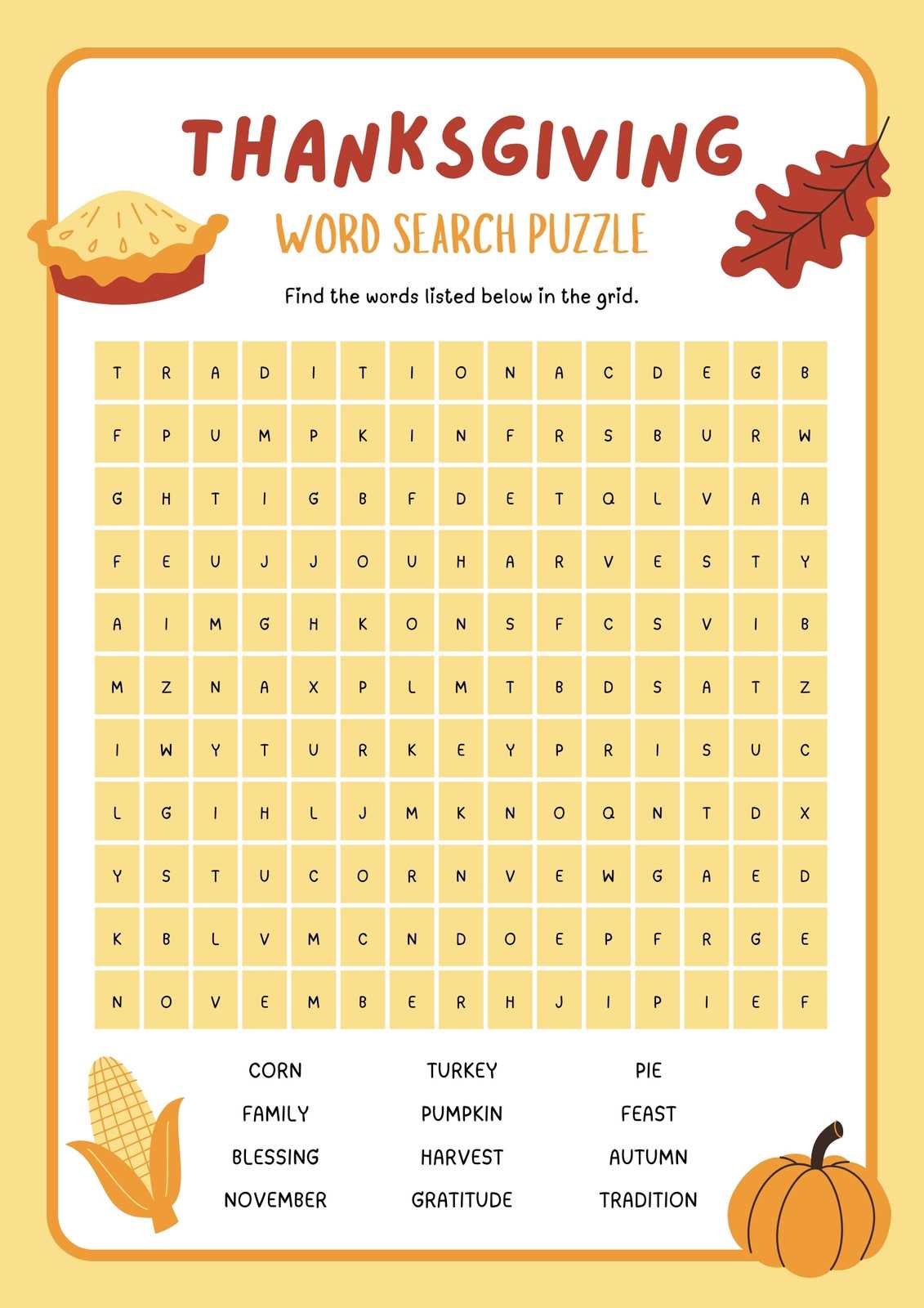 thanksgiving free printable