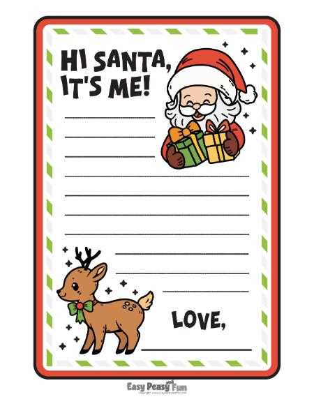 printable letter to santa paper printable letter to santa paper