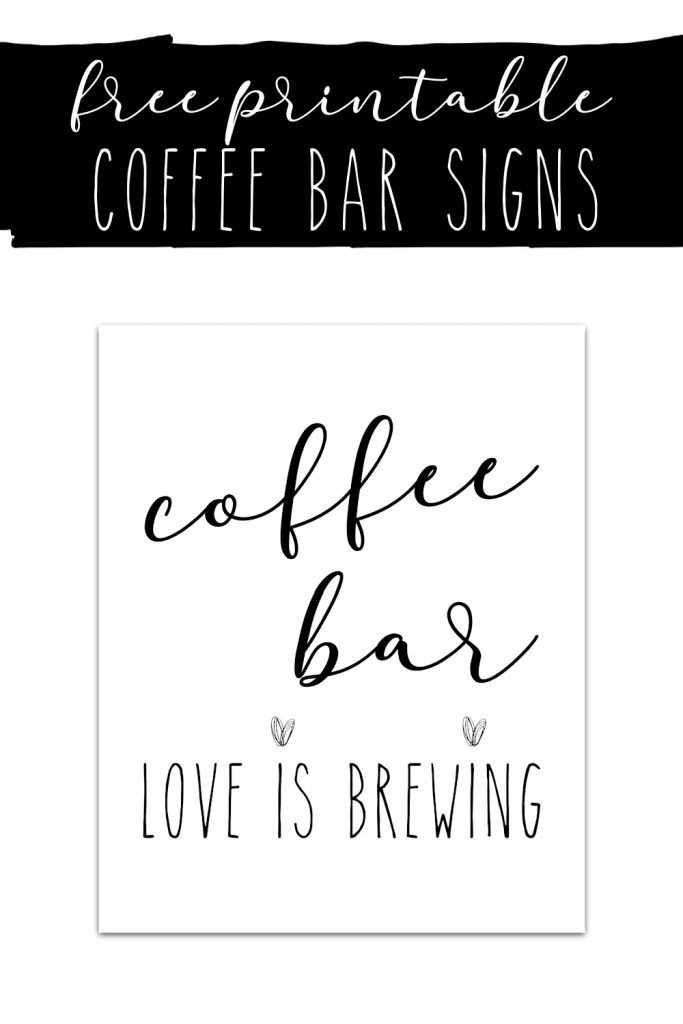 printable coffee bar sign