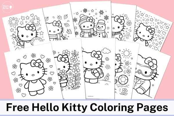 hello kitty coloring page free printable