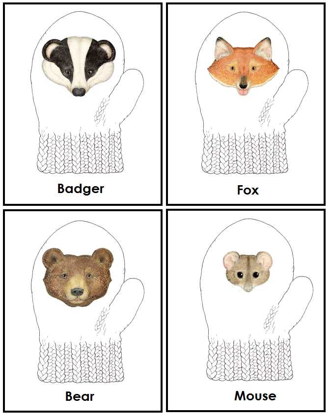 the mitten animals printable the mitten animals printable