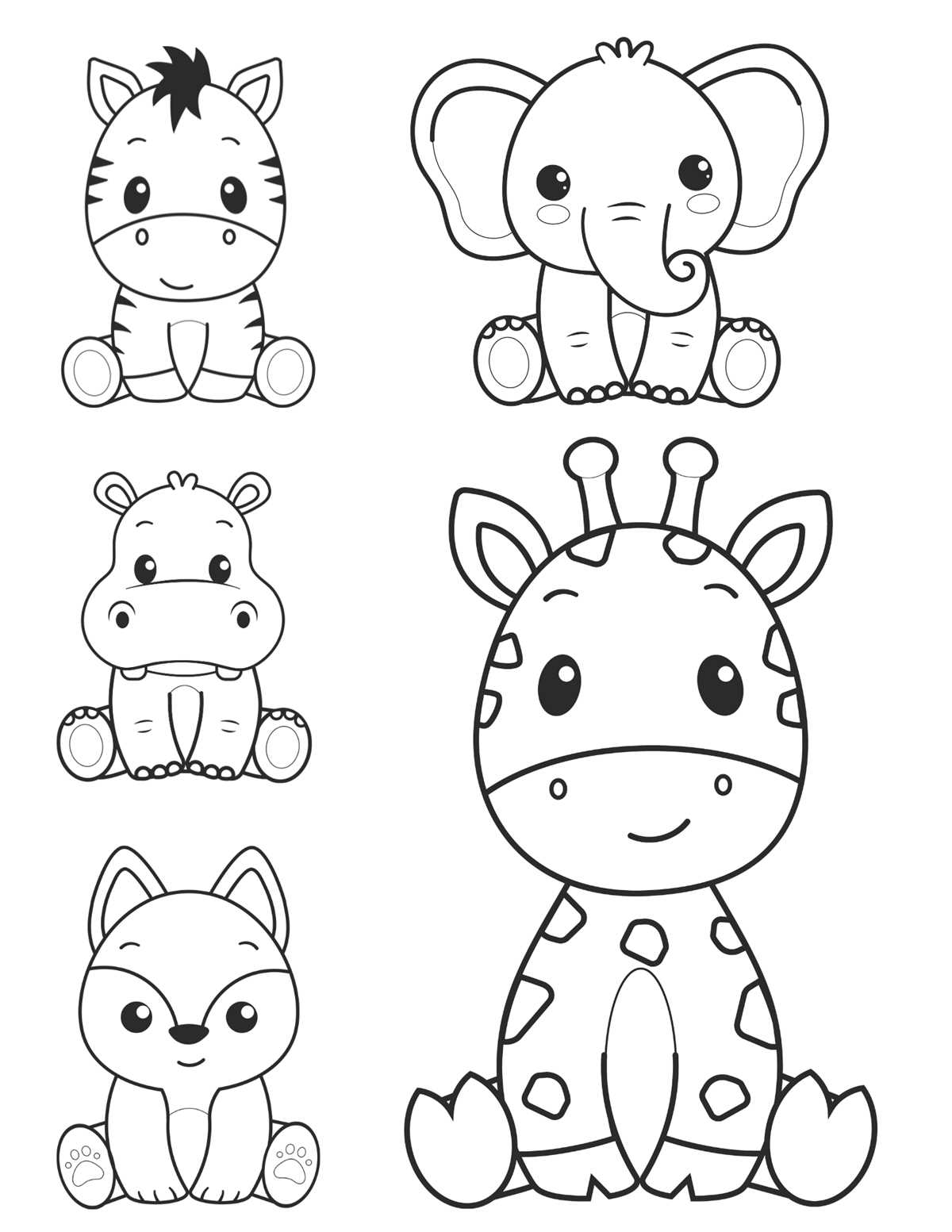 kawaii printable cute animal coloring pages kawaii printable cute animal coloring pages