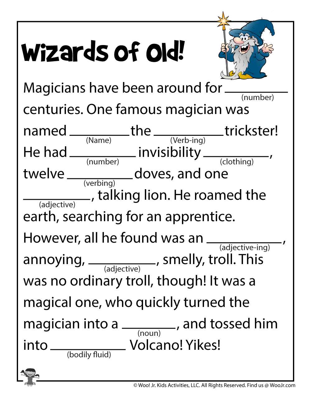 printable mad libs free