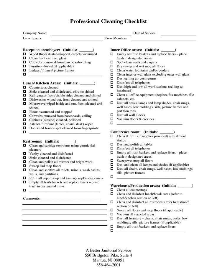 professional house cleaning checklist printable