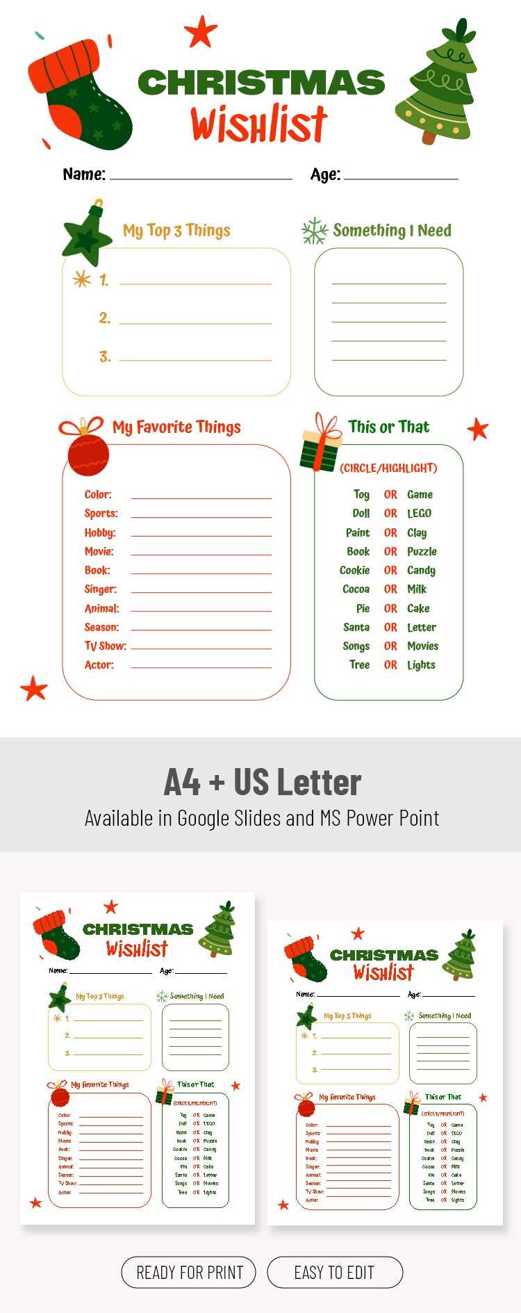 free printable christmas wish list template free printable christmas wish list template