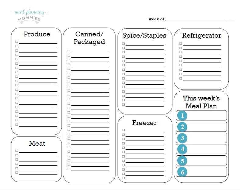 free printable meal planner and grocery list