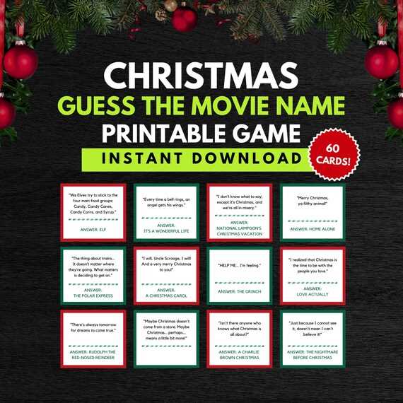 christmas movie trivia game printable