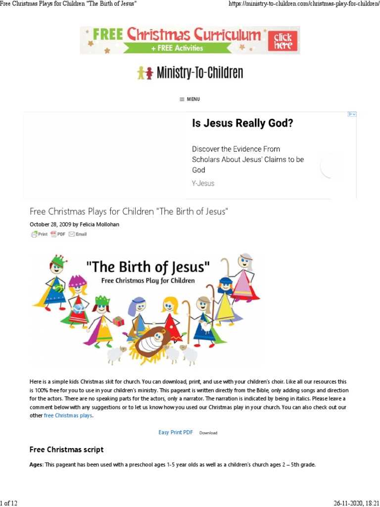 free printable christmas church plays