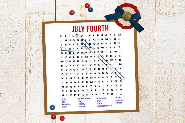 4th of july word search printable 4th of july word search printable