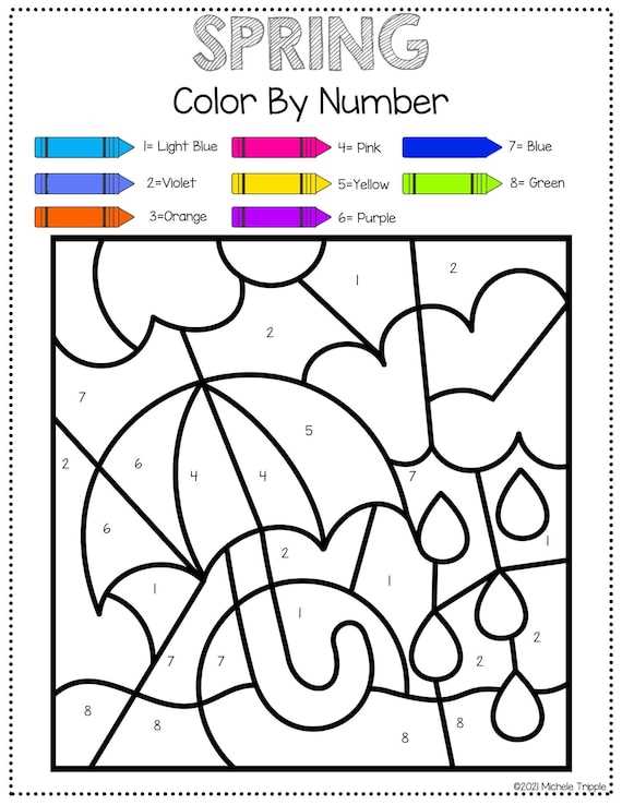 spring color by number printables free spring color by number printables free