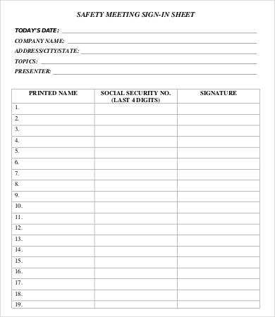 meeting sign in sheet printable meeting sign in sheet printable