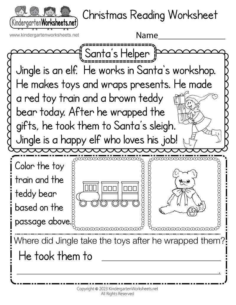 reading worksheets for kindergarten free printables