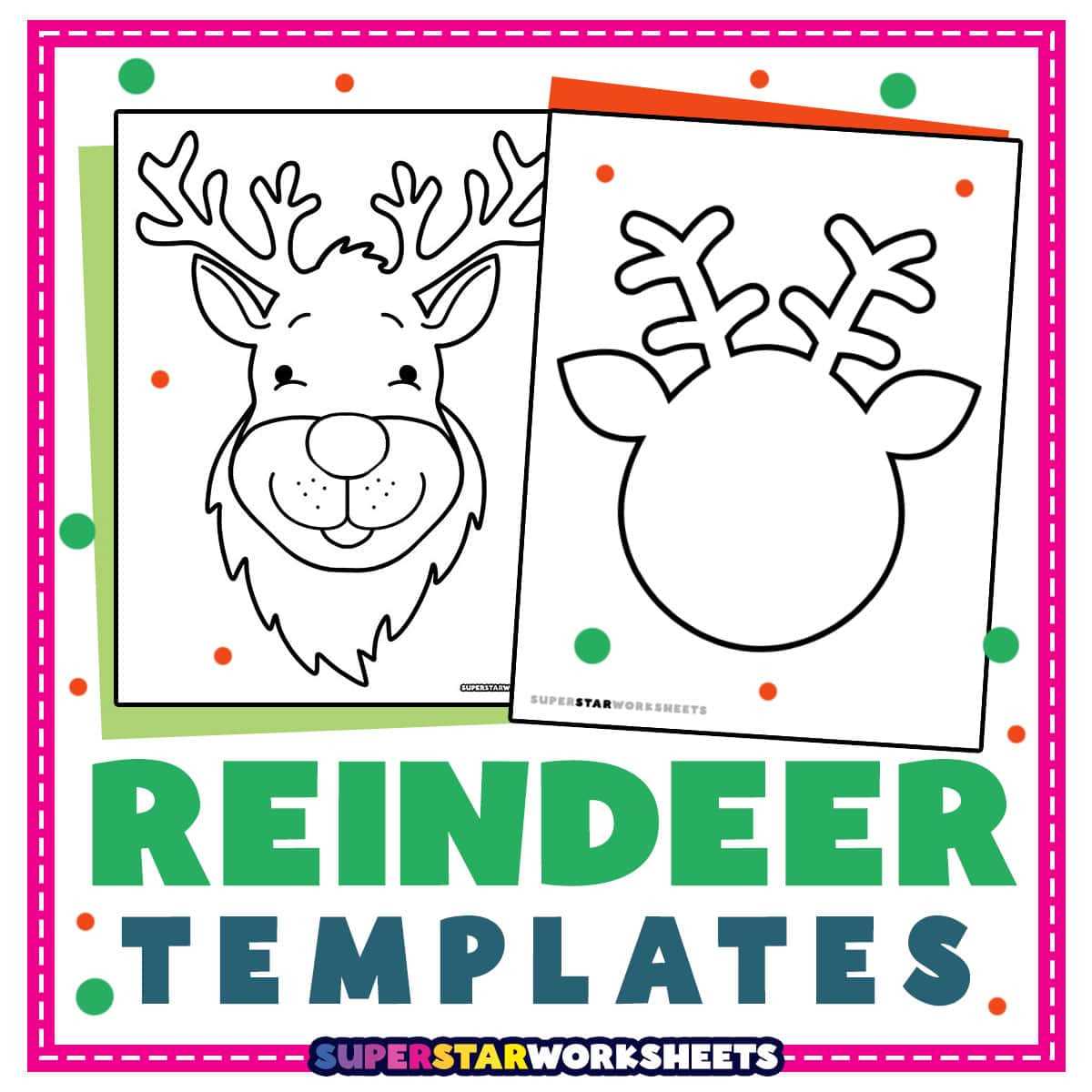 reindeer face template printable reindeer face template printable