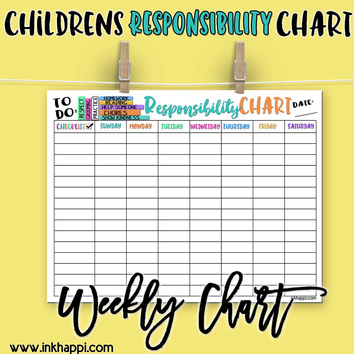 responsibility chart printable