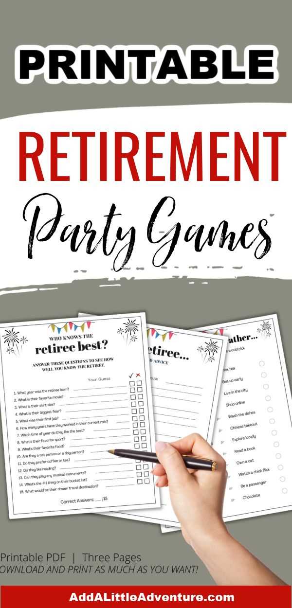 retirement party games free printable retirement party games free printable