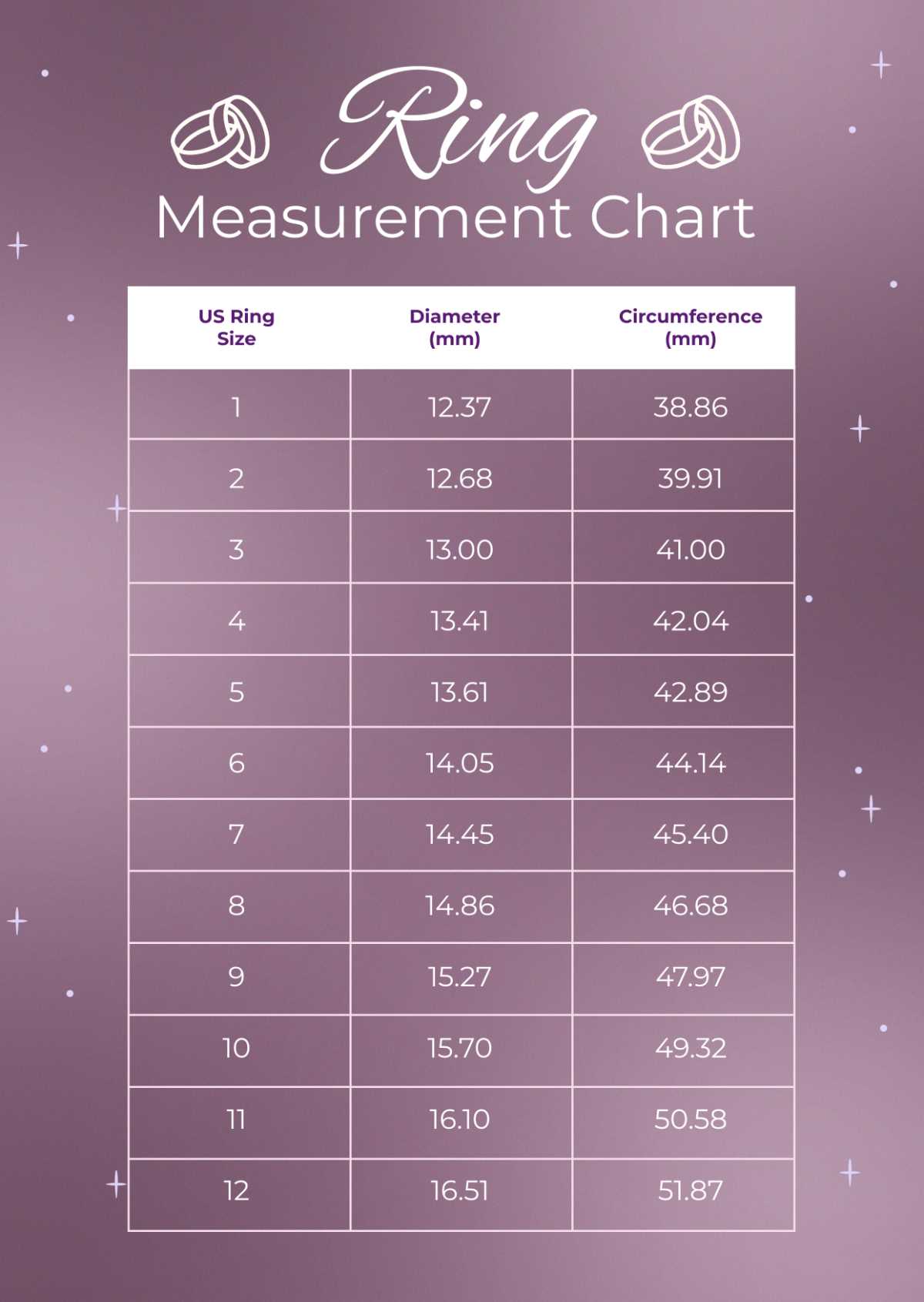 ring measurement printable ring measurement printable