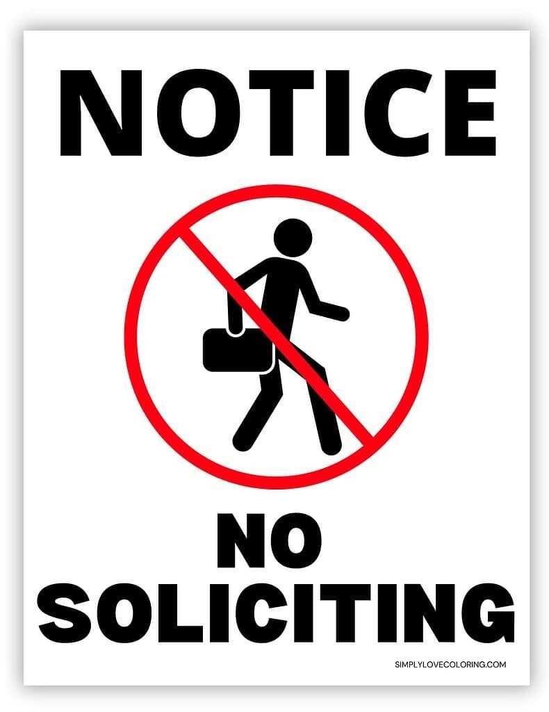 no soliciting signs printable