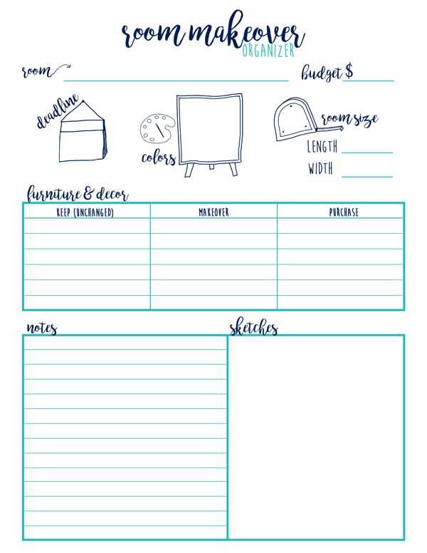 room project planner printable room project planner printable