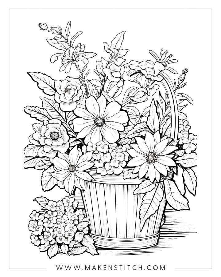 flowers coloring pages printable