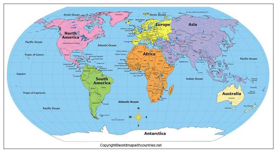 printable blank map of the continents and oceans