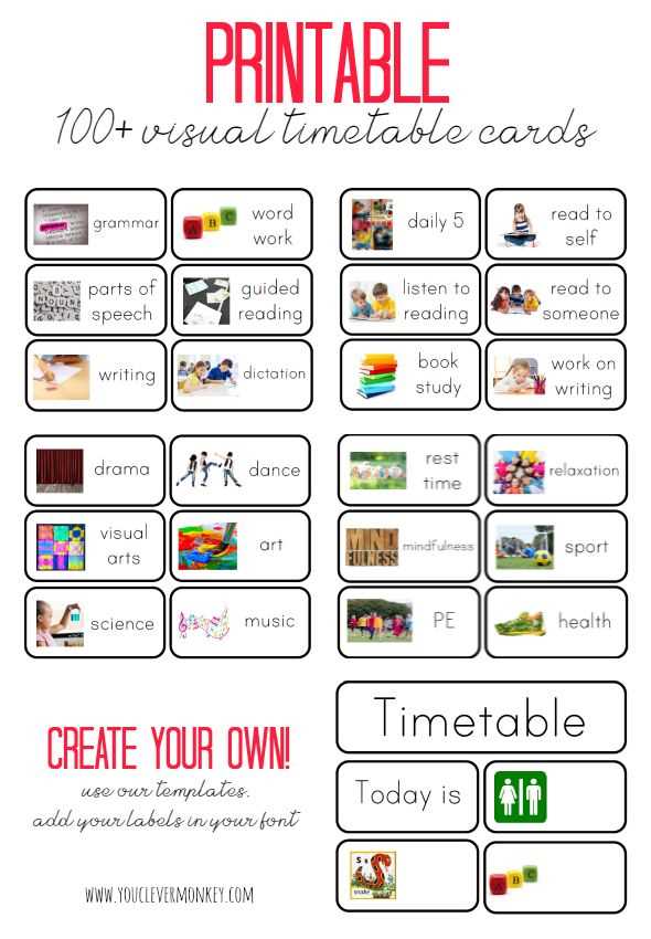 free printable visual schedule free printable visual schedule