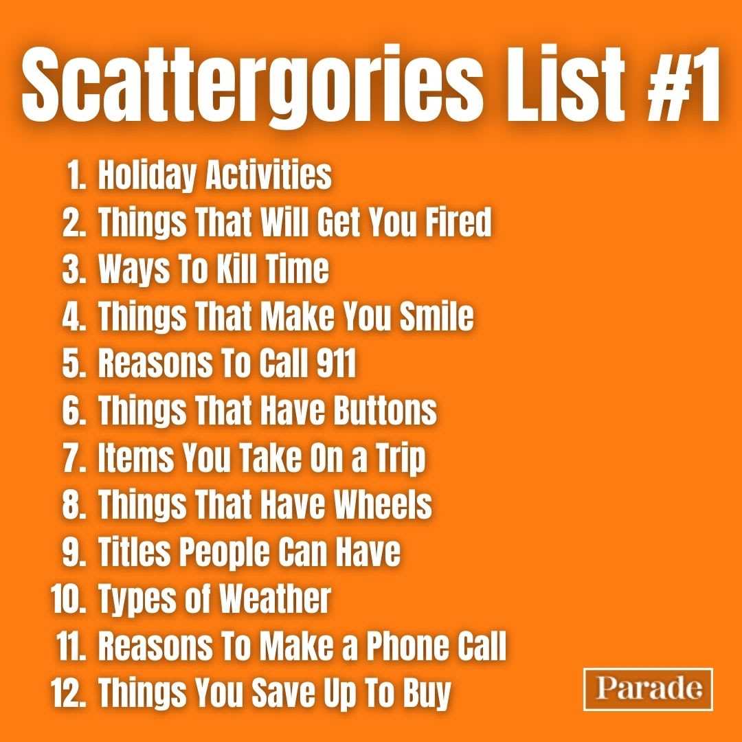 printable scattergories questions