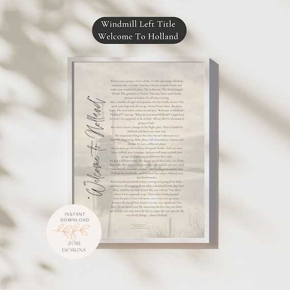 welcome to holland poem printable