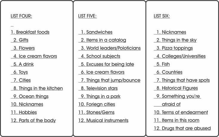 scattergories lists printable