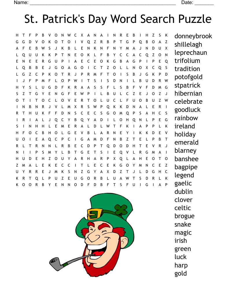 free printable st patricks day word search