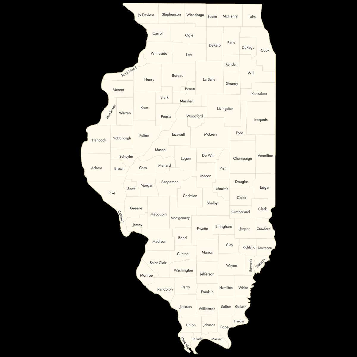 illinois county map printable illinois county map printable