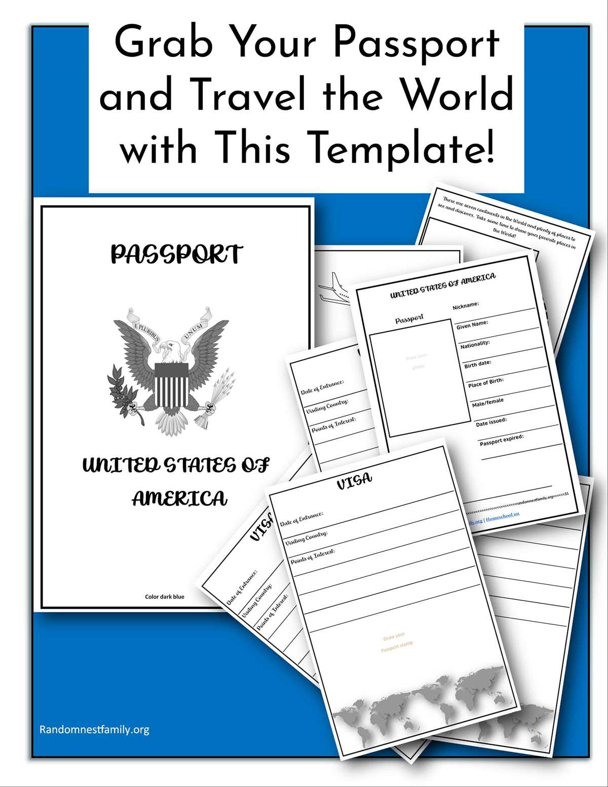 pretend passport printable pretend passport printable