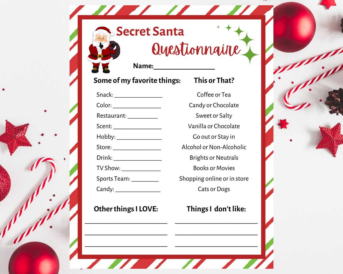 secret santa form free printable