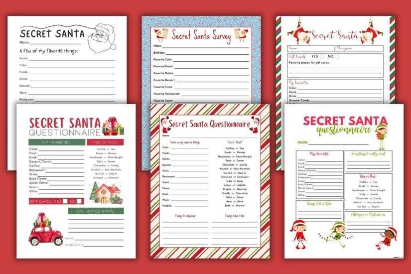 secret santa forms free printable secret santa forms free printable