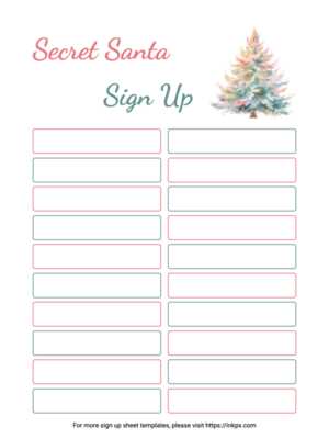 secret santa sign up sheet printable secret santa sign up sheet printable