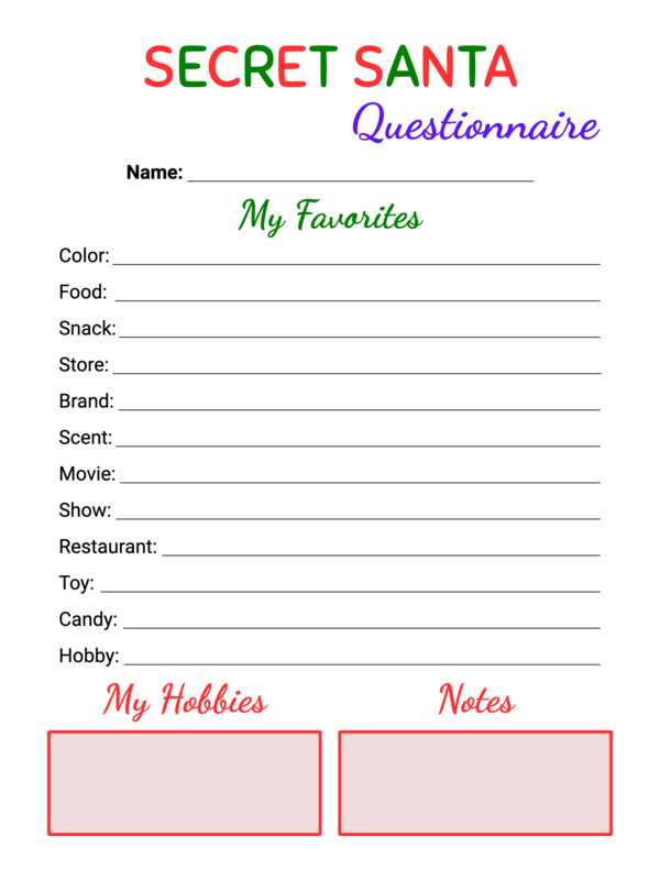 secret santa template printable