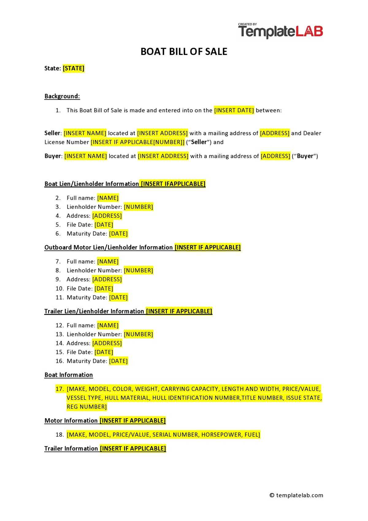 printable boat bill of sale printable boat bill of sale