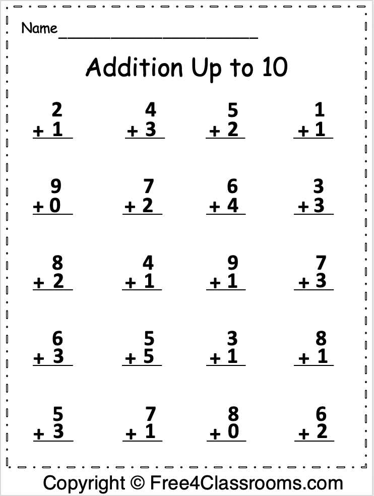 addition worksheets free printable