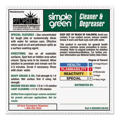 simple green printable label
