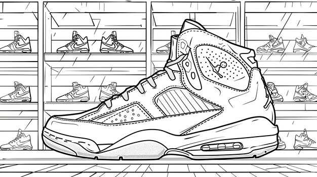 sneaker coloring page printable