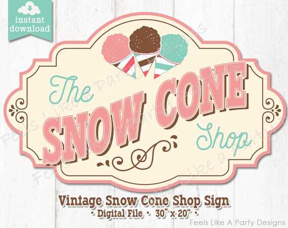 snow cone sign printable snow cone sign printable