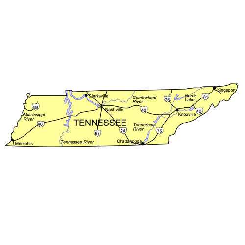 printable map of tennessee