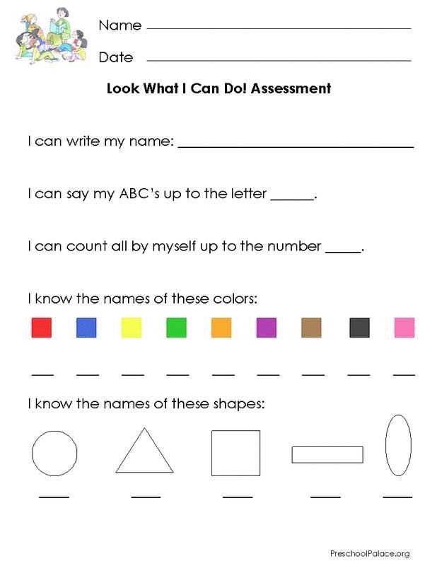 free printable preschool assessment free printable preschool assessment
