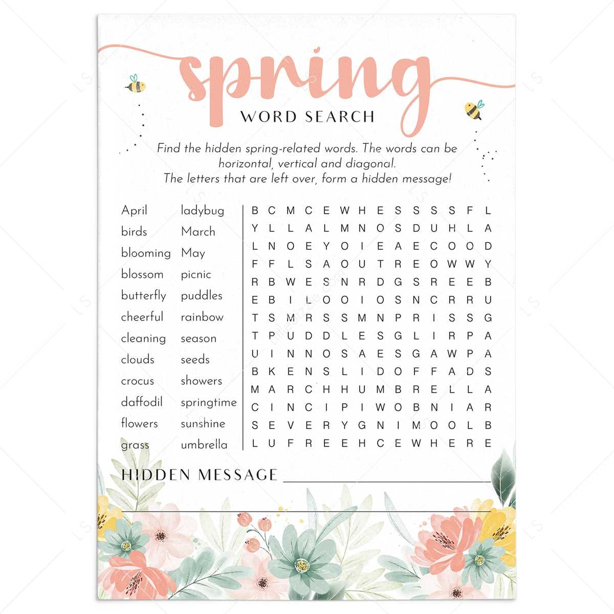spring hidden pictures printables