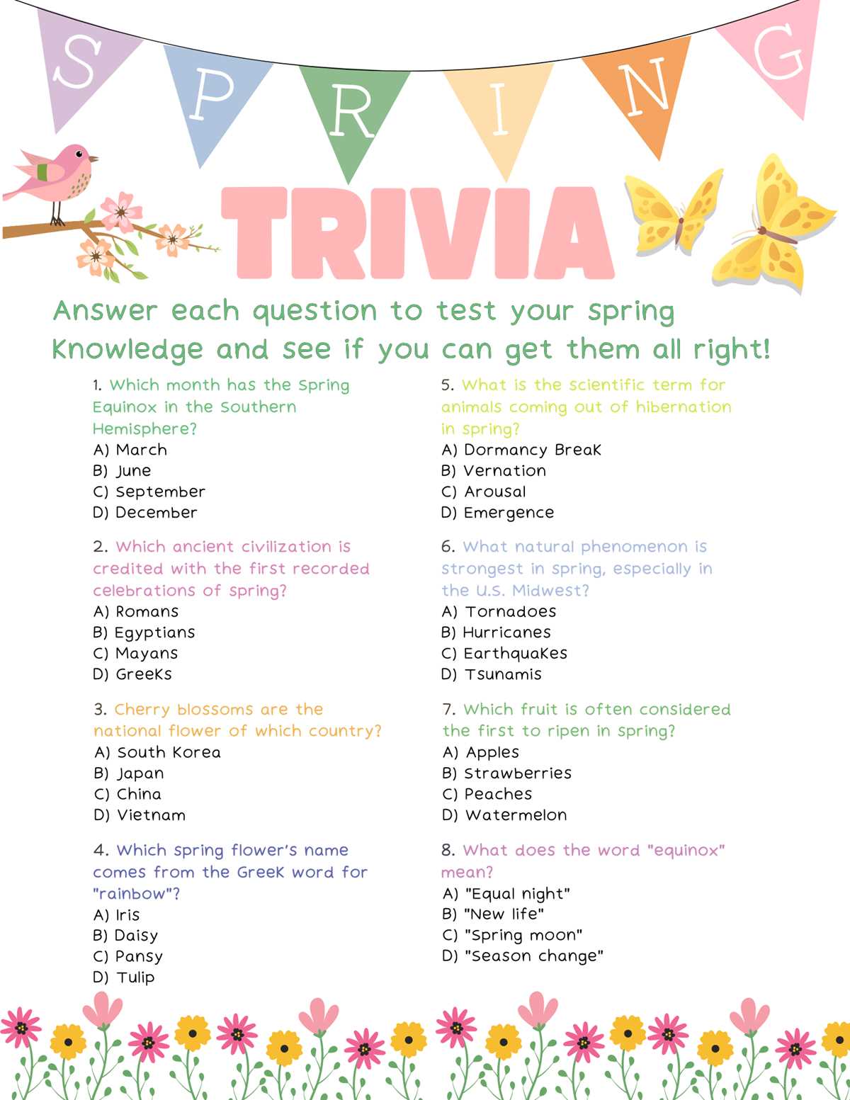 spring trivia for seniors printable