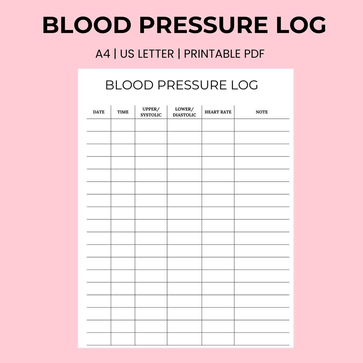 blood pressure monitoring chart printable