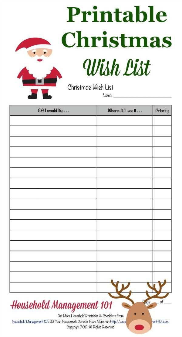 free printable wish list for christmas free printable wish list for christmas