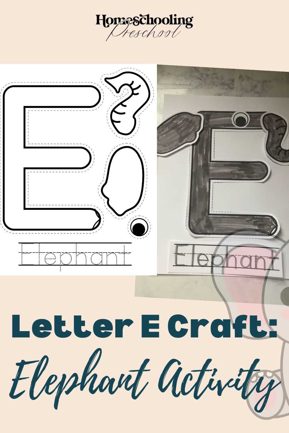 letter e craft free printable