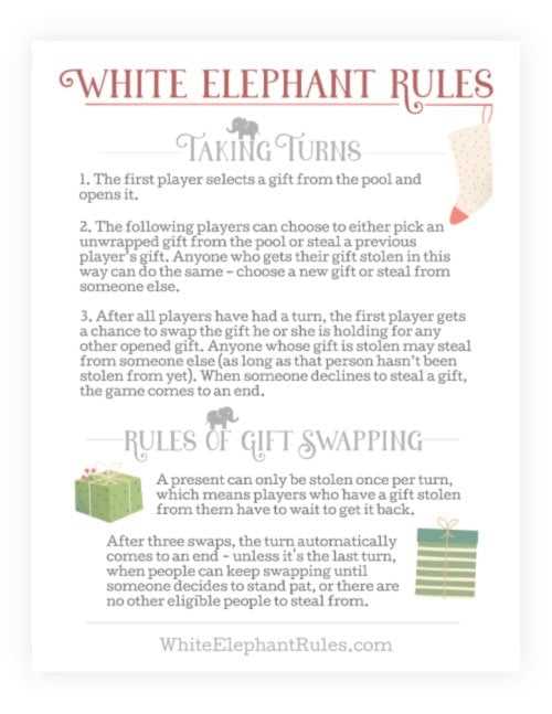 white elephant rules with dice printable white elephant rules with dice printable