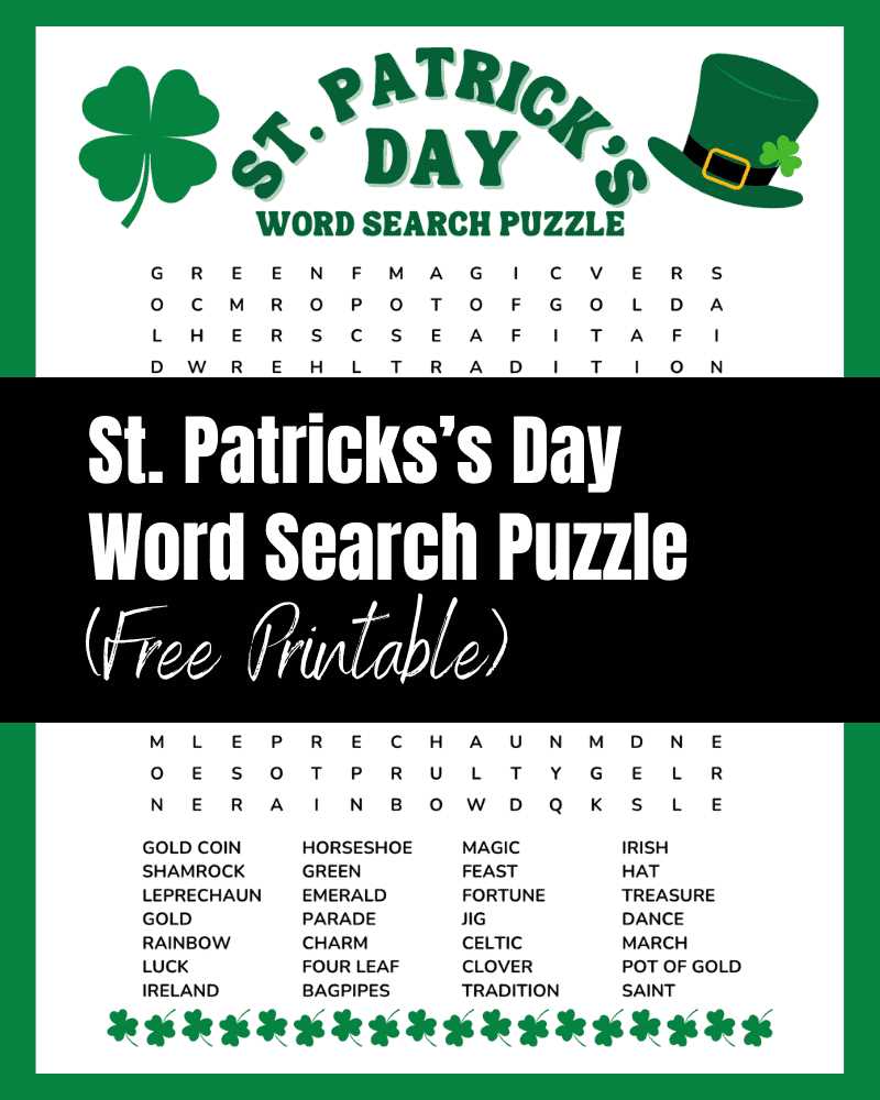 st patricks day word search free printable st patricks day word search free printable