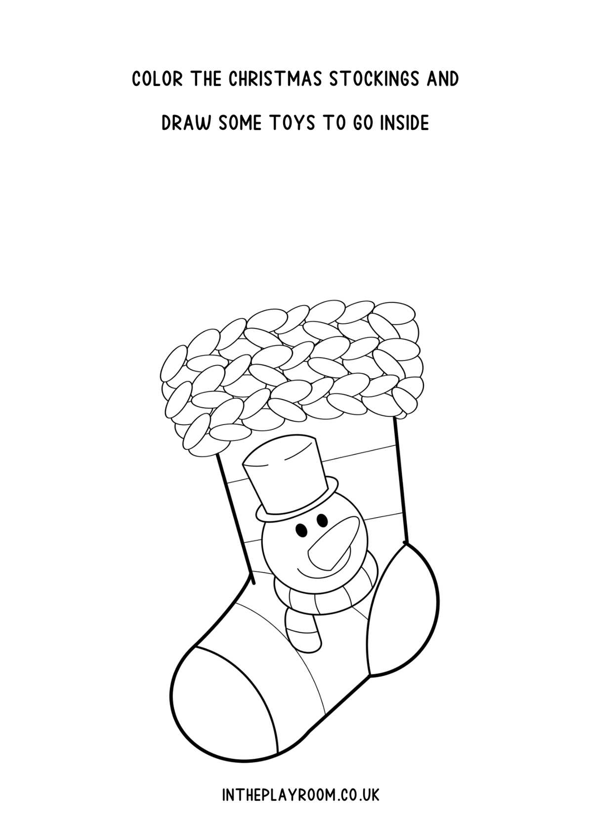 stocking coloring page printable stocking coloring page printable